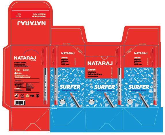 Nataraj Surfer Medium Ball Point Pens Device mark 7174382 Trademark