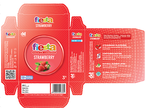 Fiesta Premium Condoms Strawberry (packaging) Device mark 7177345 Trademark