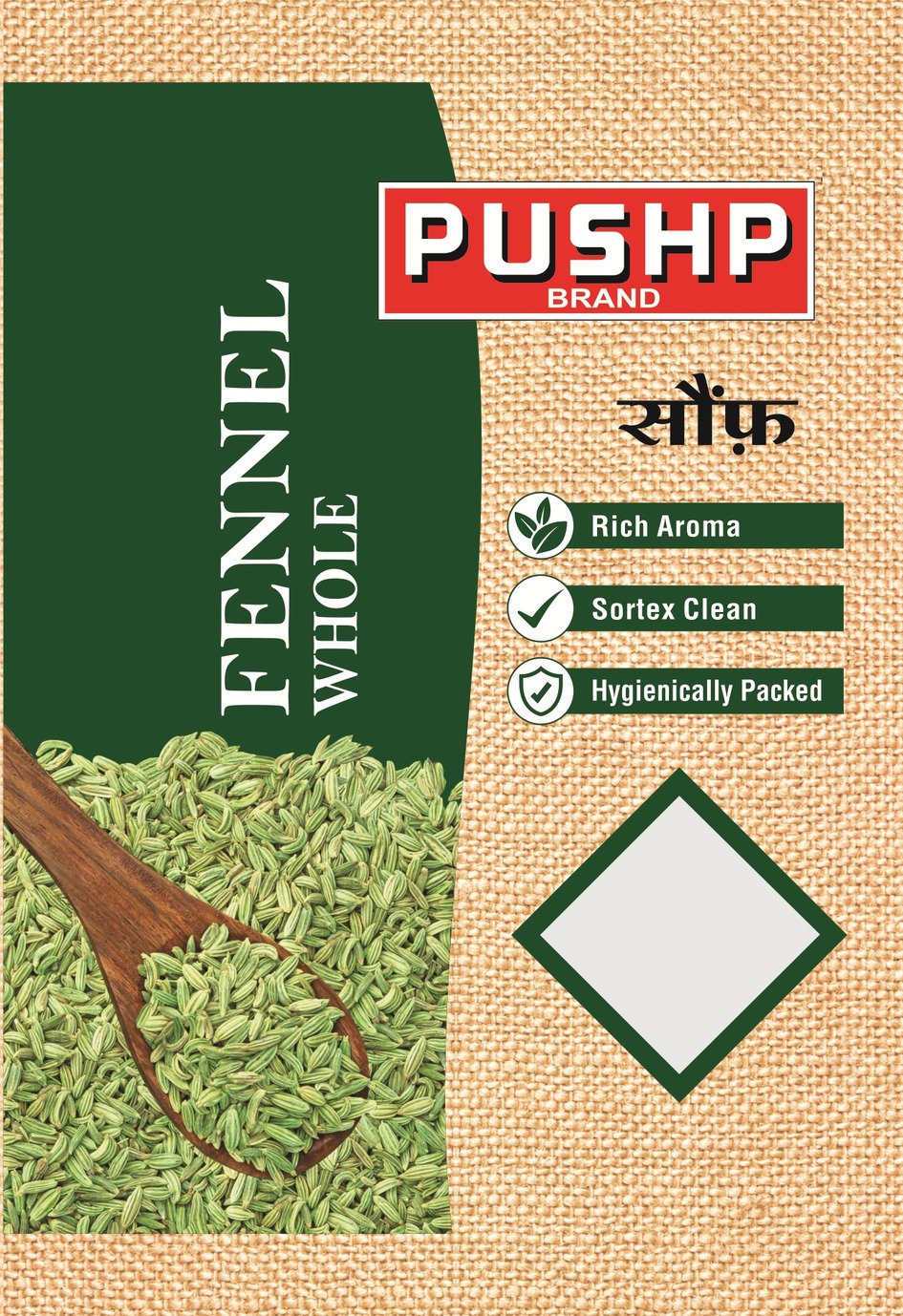 Pushp Brand Fennel Whole (soaf) Device mark 7206548 Trademark