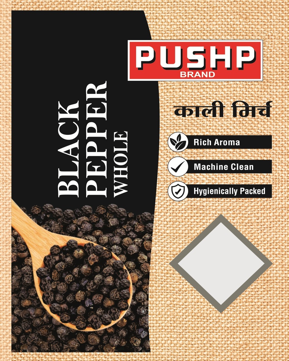Pushp Brand Black Pepper Whole (kali Mirch) Device mark 7206551 Trademark