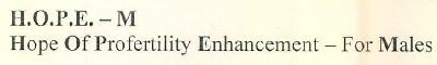 H.o.p.e. - M Hope Of Profertility Enhancement - For Males Device mark 2864618 Trademark