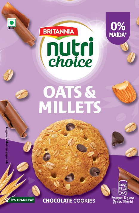 Britannia Nutrichoice Oats & Millets Chocolate Cookies Device mark 7243169 Trademark