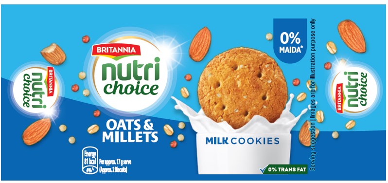 Britannia Nutrichoice Oats & Millets Milk Cookies Device mark 7243171 Trademark