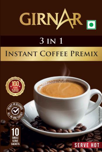 Girnar (3 In 1 Coffee Label) Device mark 7282180 Trademark