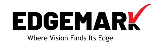Edgemark With Tagline Where Vision Finds Its Edge (label) Device mark 7297263 Trademark