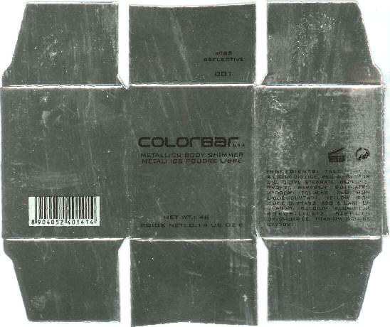 Colorbar Metallics Body Shimmer (label) Device mark 2181185 Trademark