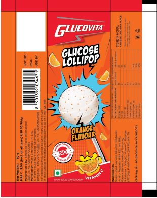 Glucovita Glucose Lollipop Orange Flavour Device mark 7366401 Trademark