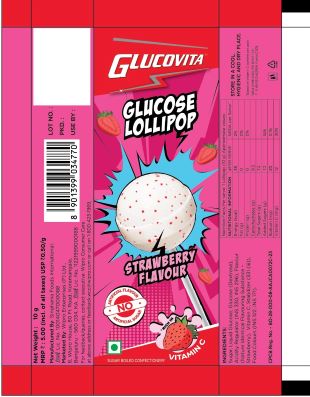 Glucovita Glucose Lollipop Strawberry Flavour Device mark 7366402 Trademark