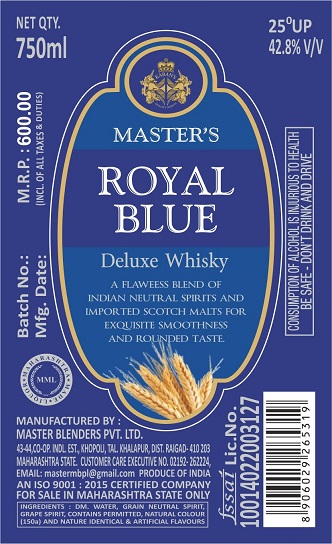 Master's Royal Blue Deluxe Whisky Device mark 7366488 Trademark