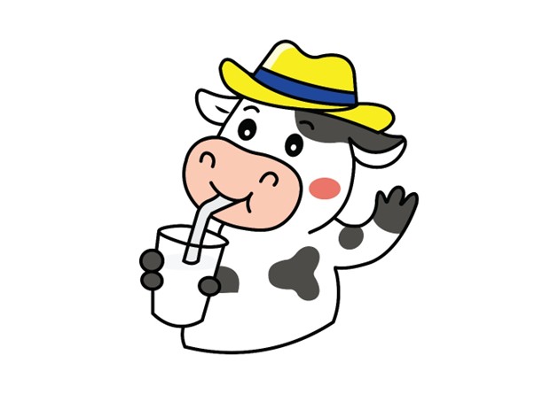 Mascot Of A Cow Drinking From Glass Device mark 7388332 Trademark