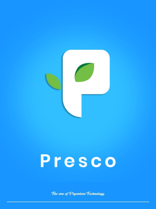 "p" Logo With Presco Device mark 7415832 Trademark