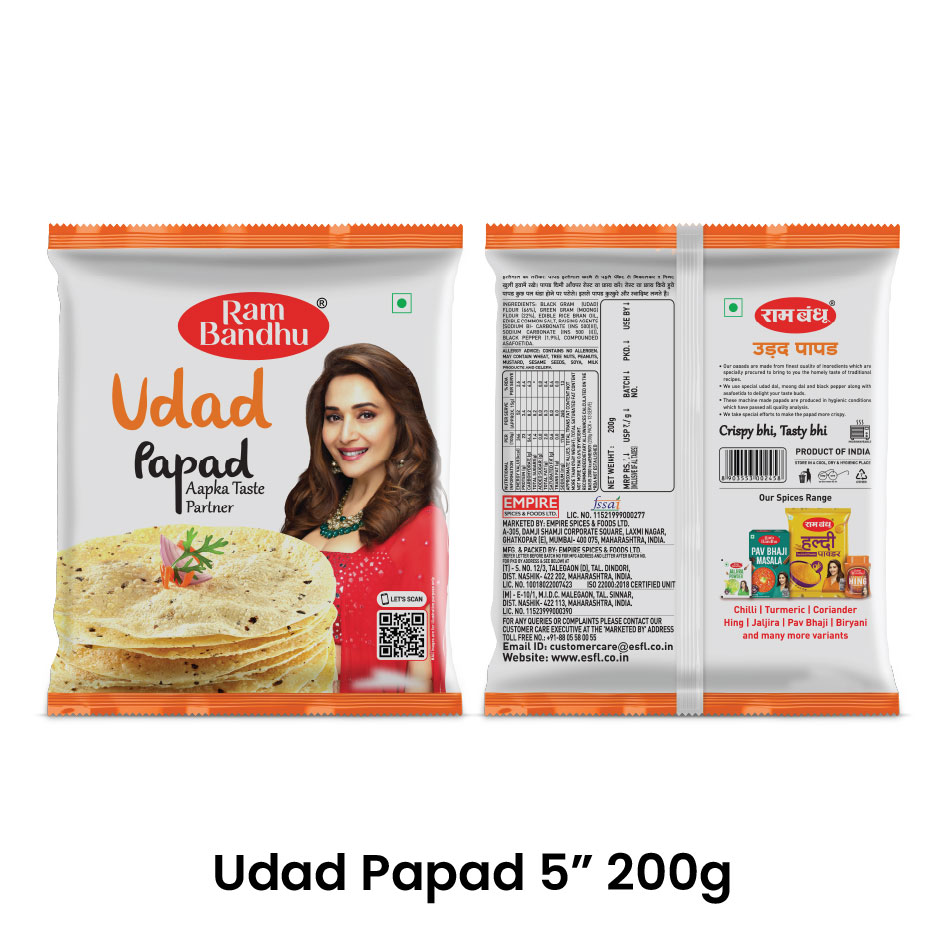 Device Mark For 'ram Bandhu Udad Papad Aapka Taste Partner' Device mark 7421411 Trademark