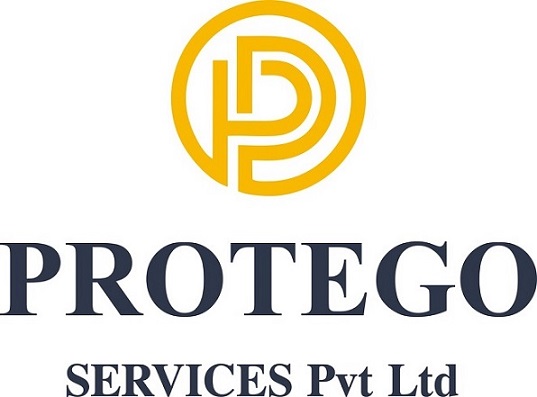 Design Interlinked Letters “p” And “d” Above The Words "protego Services Pvt Ltd" Device mark 7436528 Trademark