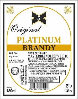 X5 Original Platinum Brandy Device mark 7448620 Trademark