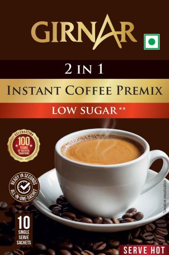 Girnar (2 In 1 Coffee - Low Sugar Label) Device mark 7496625 Trademark