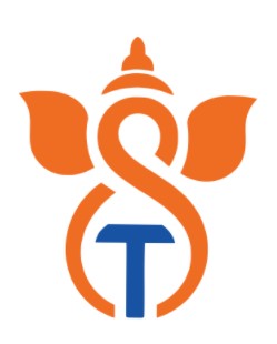 Stylized Letters S And T Combined To Form A Figurative Ganesha Device In Orange And Blue Colours Device mark 7516961 Trademark