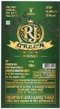 Rj Green Special Whisky Device mark 7554868 Trademark