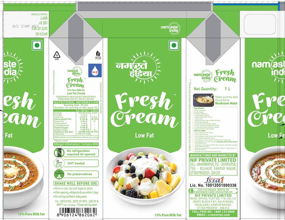 Namaste India Fresh Cream Low Fat Device mark 7569334 Trademark