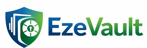 Ezevault Written With A Logo Of Shield With Files And Vault Keyhole. Device mark 7591681 Trademark