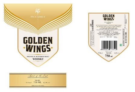 Piccadily Golden Wings Device mark 7601622 Trademark