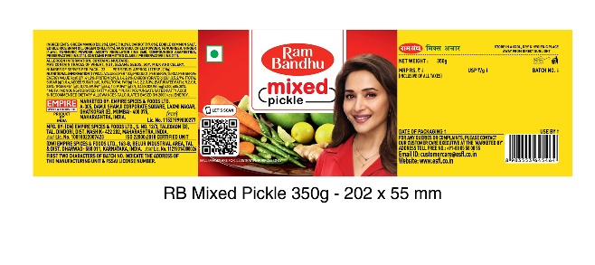 Device Mark For 'ram Bandhu Mixed Pickle' Device mark 7609091 Trademark