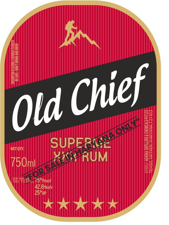 Old Chief Supreme Xxx Rum Device mark 7612654 Trademark