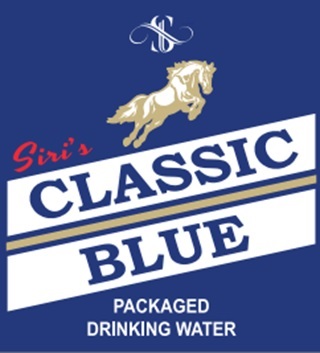 Siri's Classic Blue Packaged Drinking Water Device mark 7615677 Trademark