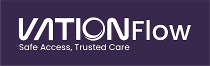 Vation Flow With Tagline Safe Access, Trusted Care Device mark 7640080 Trademark