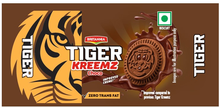 Britannia Tiger Kreemz Choco Device mark 7688389 Trademark