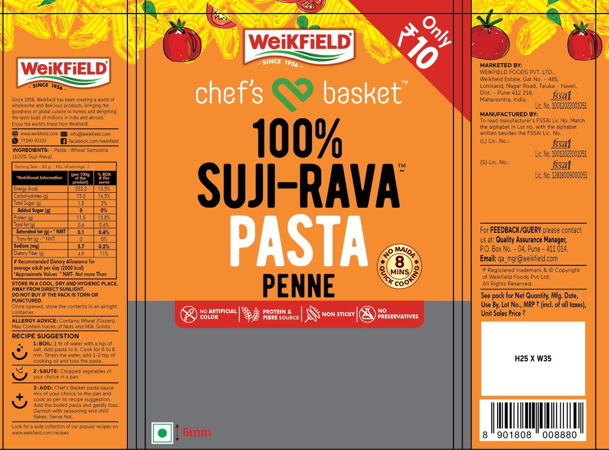Chef's Basket 100% Suji-rava Pasta Penne Device mark 7721016 Trademark