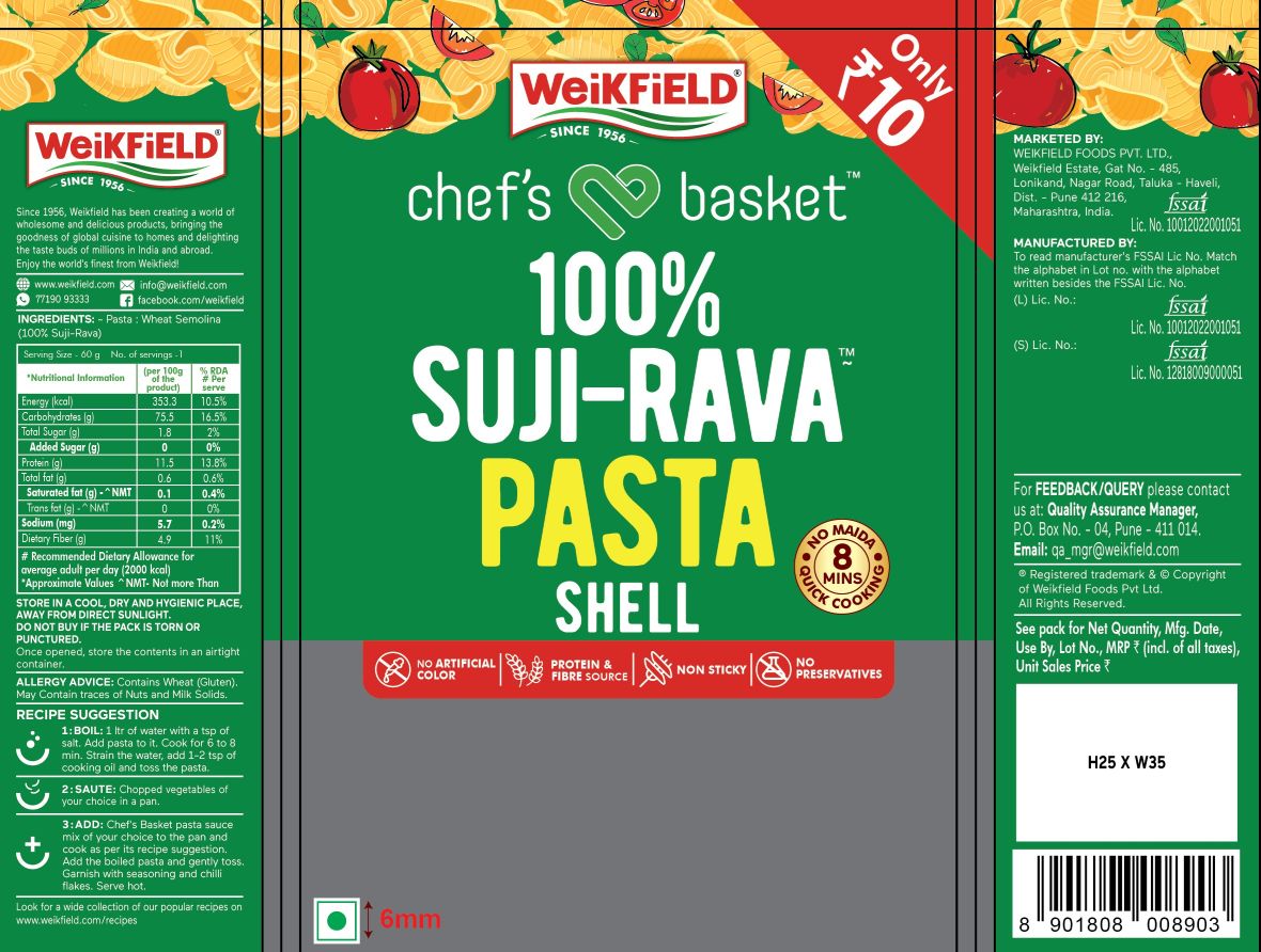 Chef's Basket 100% Suji-rava Pasta Shell Device mark 7736465 Trademark