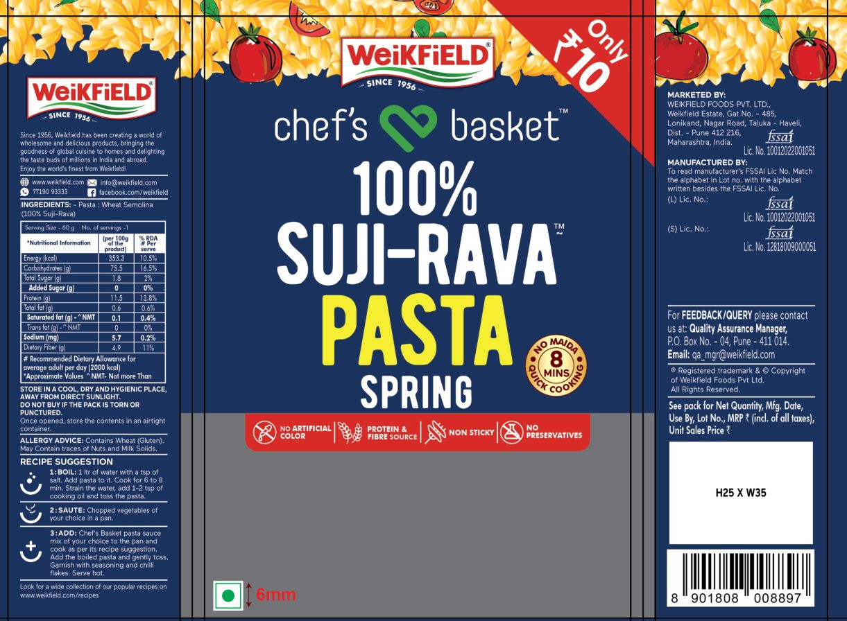 Chef's Basket 100% Suji-rava Pasta Spring Device mark 7736466 Trademark