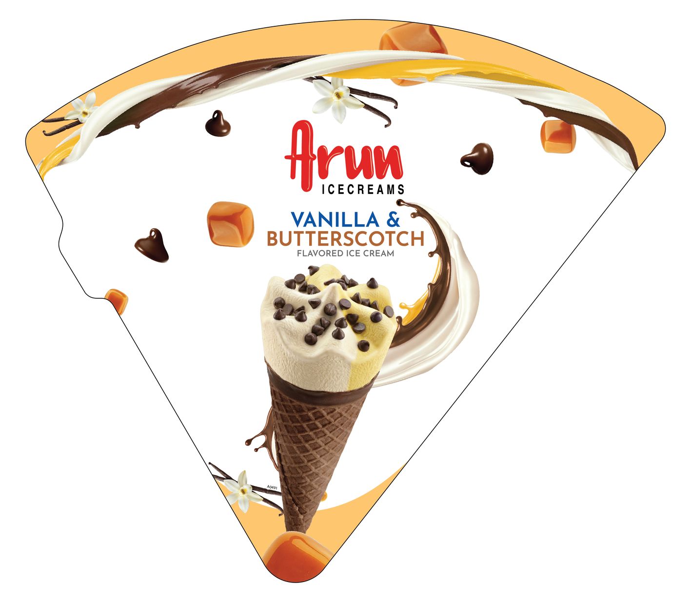 Arun Icecreams Vanilla & Butterscotch Flavored Ice Cream Device mark 7746874 Trademark