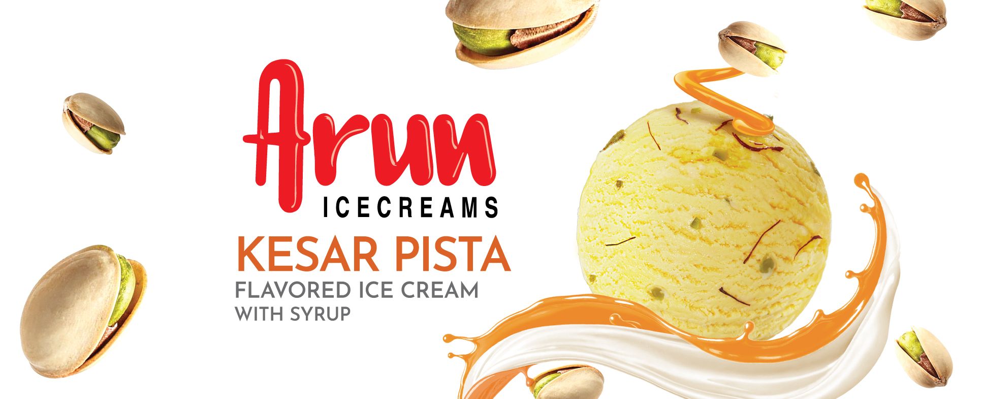 Arun Icecreams Kesar Pista Flavored Ice Cream With Syrup Device mark 7746878 Trademark