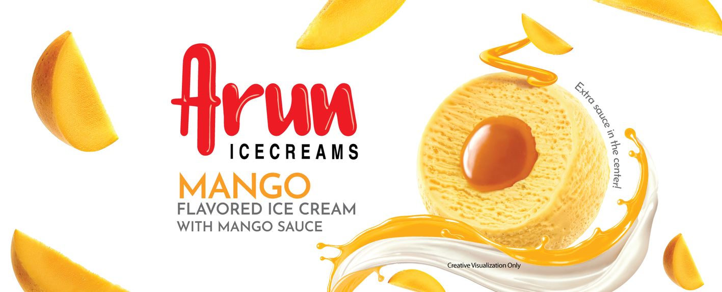 Arun Icecreams Mango Flavored Ice Cream With Mango Sauce Device mark 7746879 Trademark