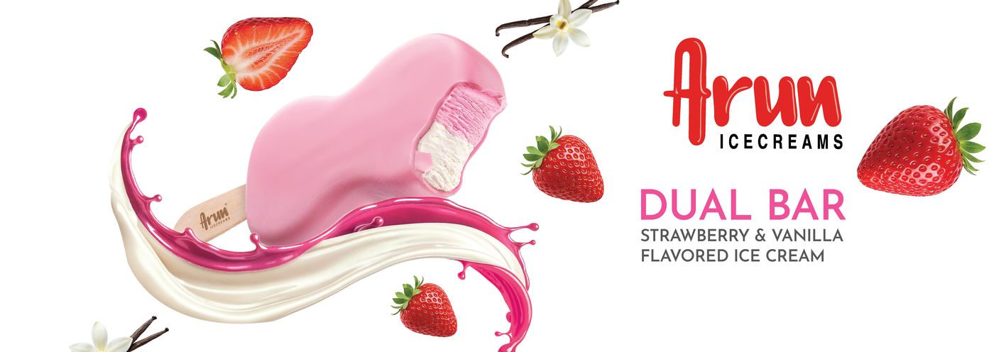 Arun Icecreams Dual Bar Strawberry & Vanilla Flavored Ice Cream Device mark 7746939 Trademark