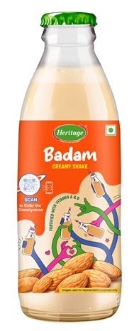 Heritage 'badam Creamy Shake' Device mark 7783103 Trademark