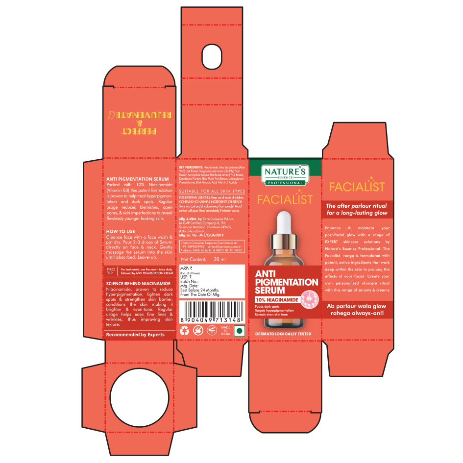 Nature Essence Professional Facialist Anti-pigmentation Serum Device mark 7873258 Trademark