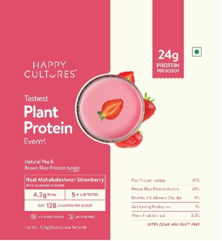 Label Of Happy Cultures Plant Protein Real Mahabaleshwar Strawberry Device mark 7922524 Trademark