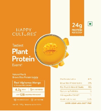 Label Of Happy Cultures Plant Protein Real Alphonso Mango Device mark 7925362 Trademark