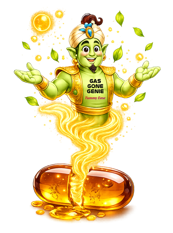 Gas Gone Genie Tummy Ease With Mascot Device mark 7930652 Trademark