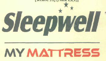 Sleepwell - My Mattress Device mark 2928432 Trademark
