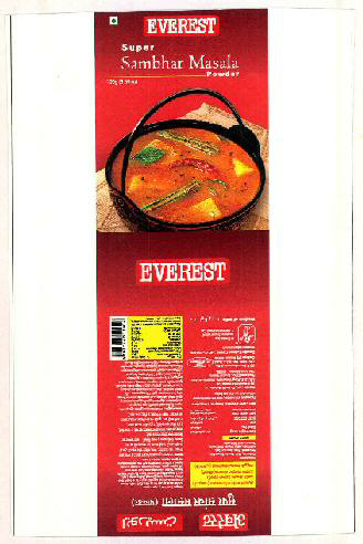 Everest Super Sambhar Masala Powder Device mark 2952864 Trademark