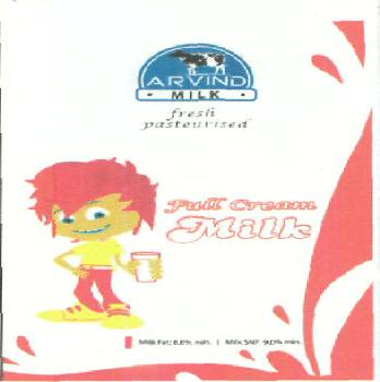 Arvind Milk Full Cream Milk (label) Device mark 2519035 Trademark