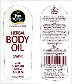 Keo Karpin Body Oil (label) Device mark 2665193 Trademark