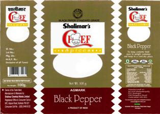 Shalimar's Chef Black Pepper, Device Of Chef Device mark 2709582 Trademark