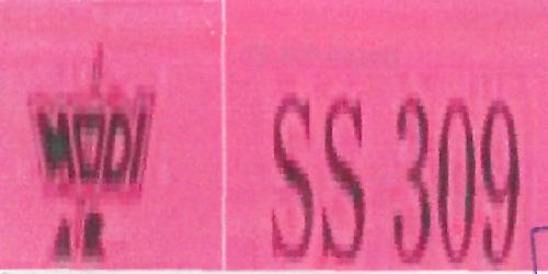 Modi Ss 309 (lable) Device mark 2168972 Trademark