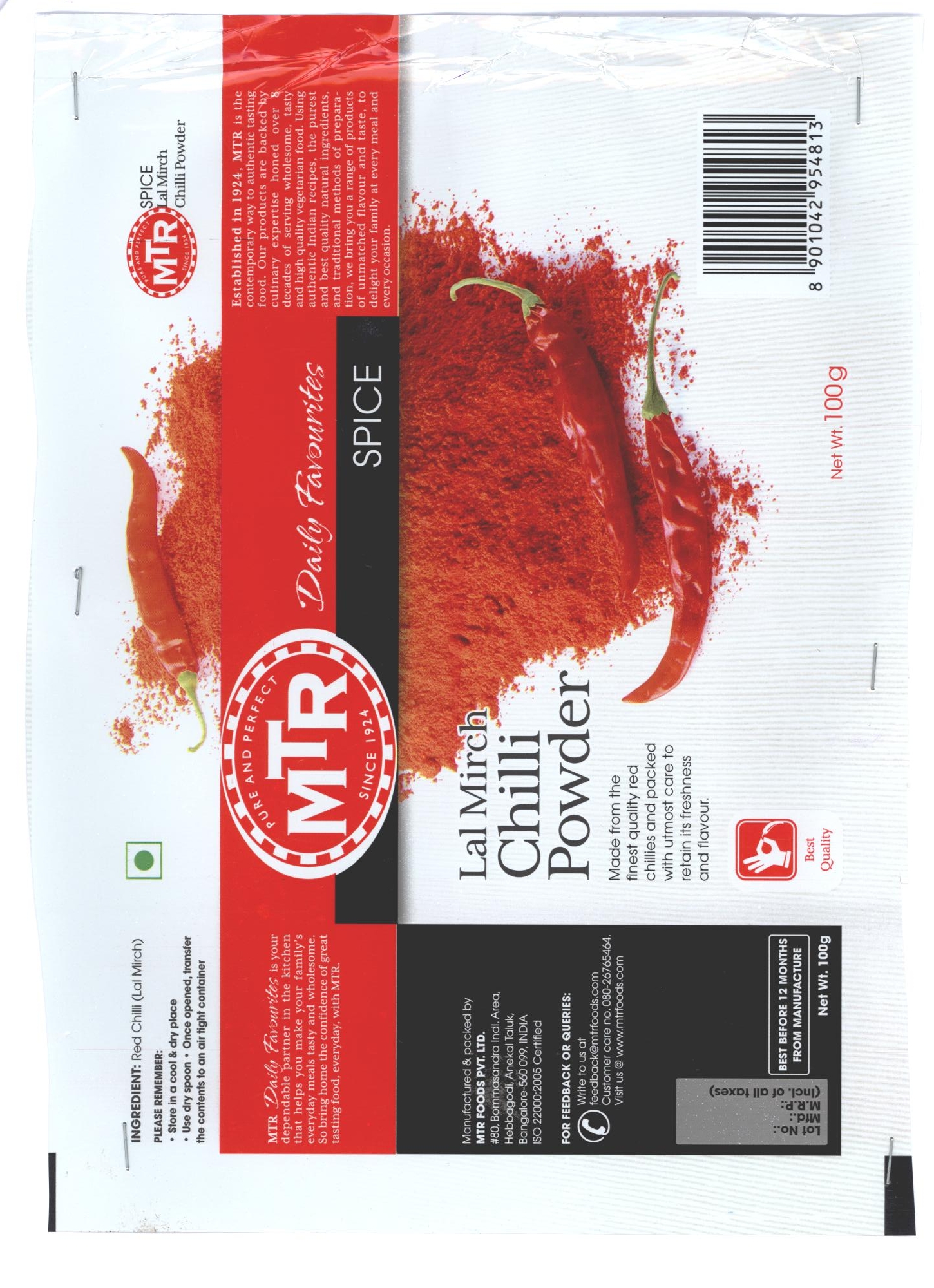 Mtr Daily Favourites Spice Lal Mirchi Chilli Powder Device mark 2321129 Trademark
