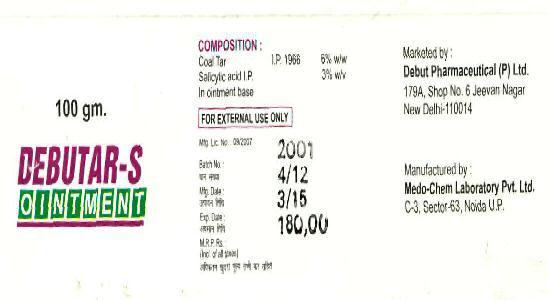 Debutar-s Ointment (label) Device mark 2439933 Trademark