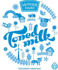 Mother Dairy Pasteurised Toned Milk (label) Device mark 2576338 Trademark